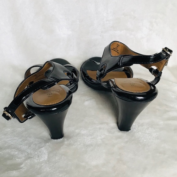 Pesaro Black Heeled Sandals Size 8.5 - Picture 4 of 5
